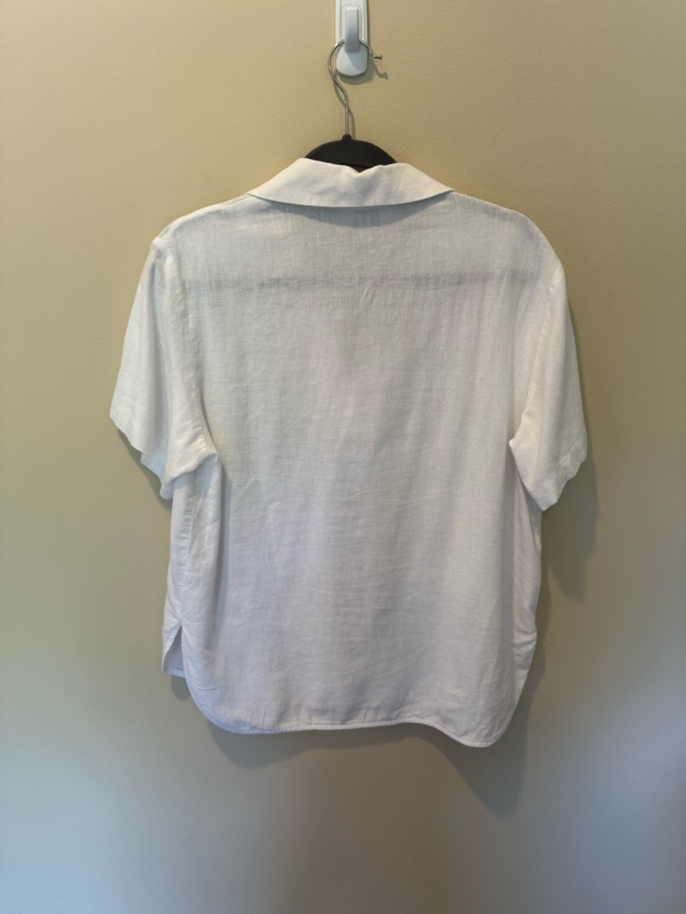 BANANA REPUBLIC WHITE LINEN BLEND RELAXED BUTTON DOWN SHIRT SMALL - Picture 3 of 7